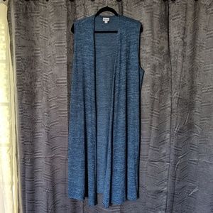 Blue long open sweater vest Lularoe Joy